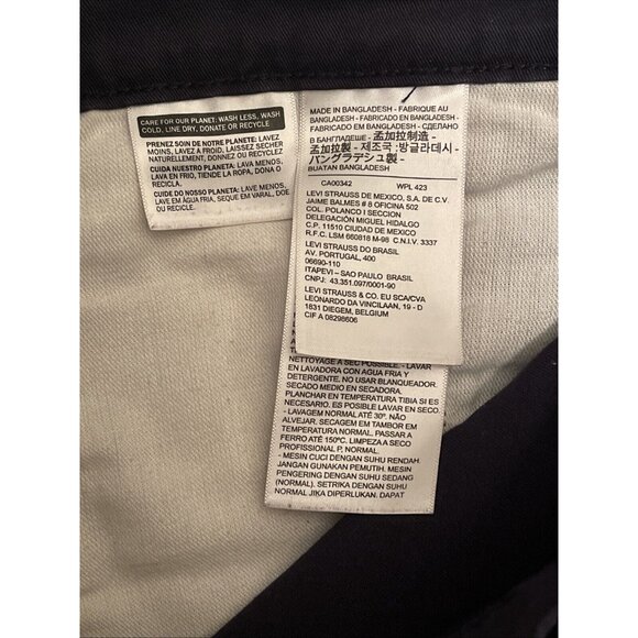 Levi Men's White Tab Slim Fit‎ Trouser Jean Pants Tapered Leg, 33x30 Navy Blue - Picture 4 of 16